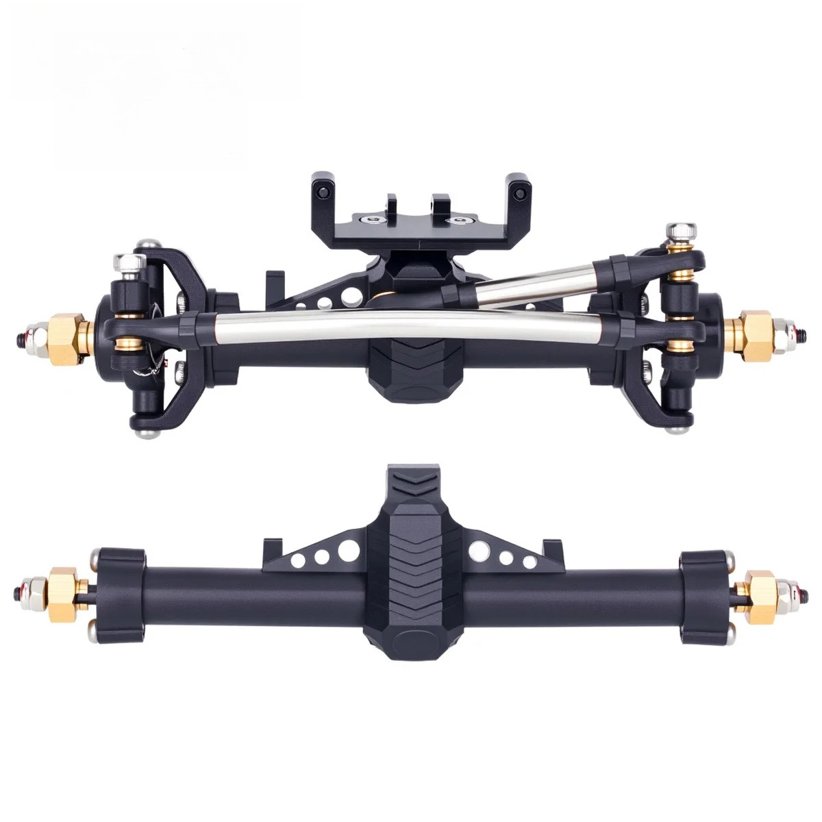 Hobby Zone Rc - ชุดเพลาหน้า-หลังพลาสติก SCX24 พร้อมฐานติดตั้งเซอร์โว สำหรับรถ RC Crawler